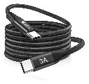 Cable USB-C a USB-C Trenzado de 2 Metros - Carga Rápida y Transferencia de Datos, 1HORA